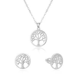 Beneto Silber Schmuckset Baum des Lebens AGSET214R (Halskette, Ohrringe)