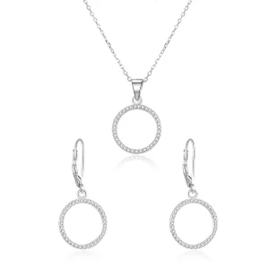 Beneto Silber Schmuckset Kreis AGSET66RL (Halskette, Ohrringe)
