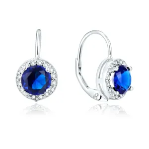 Beneto Silberne Ohrringe mit blauen Kristallen AGUC1156