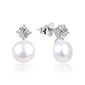 Beneto Silberne Ohrringe mit echten Perlen TAGUP1649P