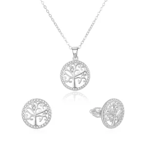 Beneto Silbernes Schmuckset Baum des Lebens AGSET213SR (Halskette, Ohrringe)