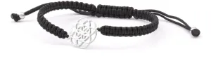 Beneto Stilvolles schwarzes Schnur-Kabbalah-Armband Mandala AGB545