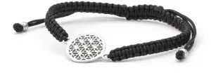 Beneto Stilvolles schwarzes Schnur-Kabbalah-Armband Mandala AGB564