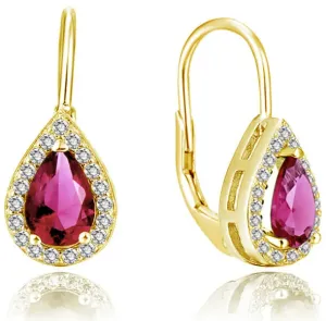Beneto Vergoldete Ohrringe mit rosa Zirkonen AGUC2230-GOLD
