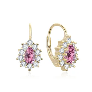 Beneto Vergoldete Ohrringe mit rosa Zirkonen AGUC3298P-GOLD