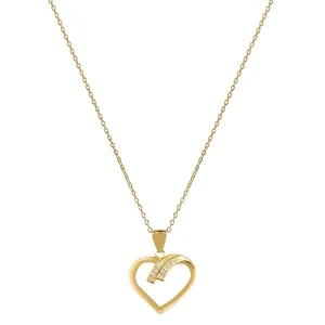 Beneto Vergoldete Silberkette mit Herzen AGS1138/47-GOLD (Halskette, Anhänger)