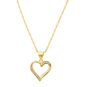 Beneto Vergoldete Silberkette mit Herz AGS289/47-GOLD (Halskette, Anhänger)