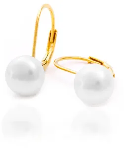 Beneto Vergoldete Silberohrringe mit echten Perlen AGUC2264P-GOLD