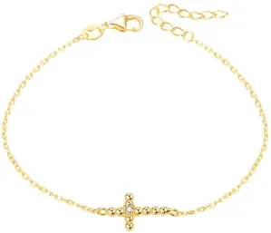 Beneto Vergoldetes Armband mit Kreuz AGB580/21-GOLD
