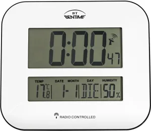 Bentime Funkuhr/Wecker mit Thermometer und Hygrometer H17-ET843W