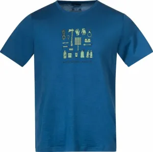 Bergans Graphic Wool Tee Men North Sea Blue/Jade Green/Navy Blue S T-Shirt