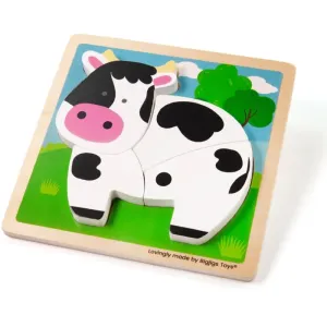 Bigjigs Toys Chunky Lift-Out Puzzle Cow Activity Steckspielzeug aus Holz 12 m+ 1 St