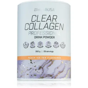 BioTechUSA Clear Collagen Professional Pulver zur Herstellung von Getränken mit Kollagen Geschmack Peach Ice Tea 350 g
