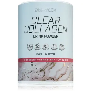 BioTechUSA Clear Collagen Pulver zur Herstellung von Getränken mit Kollagen Geschmack Strawberry & Cranberry 308 g