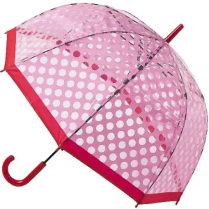 Blooming Brollies Damen transparenter Stock-Regenschirm Stick Umbrella with polka dots PR