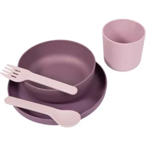 Bo Jungle Tableware Set Geschirrset für Kinder Pink/Purple 5 St