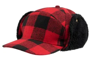 Brandit Lumberjack Wintermütze, rot und schwarz