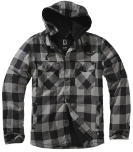 Brandit Lumber Jacke mit Kapuze, schwarz+charcoal