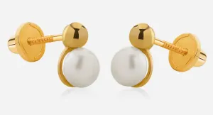 Brilio Elegante Ohrringe aus Gelbgold mit einer Perle 14/140.830/17P
