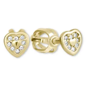 Brilio Goldene Ohrringe Herzen mit Kristallen 239 001 00724
