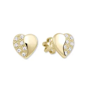 Brilio Goldene Ohrringe Herzen mit Kristallen 239 001 00878
