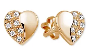 Brilio Goldene Ohrringe Herzen mit Kristallen 239 001 00878