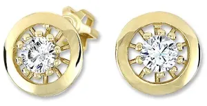 Brilio Goldene runde Ohrringe mit klaren Kristallen 236 001 01044
