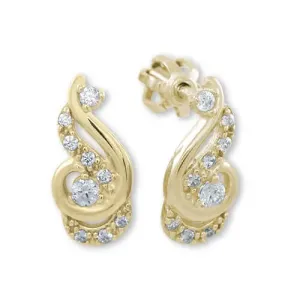 Brilio Luxuriöse goldene Ohrringe mit Kristallen 745 239 001 01078 0000000