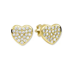 Brilio Romantische Ohrringe aus Gelbgold Herzchen 239 001 00983
