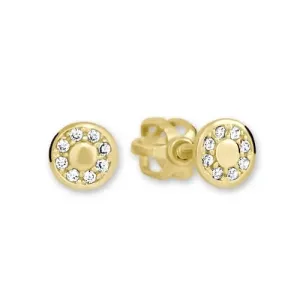 Brilio Runde Ohrringe aus Gold mit klaren Kristallen 239 001 00701