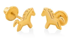 Brilio Verspielte Ohrringe aus Gelbgold Pferde 14/119.771/17
