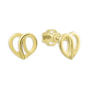 Brilio Winzige minimalistische Ohrringe aus Gelbgold Kleine Herzen 231 001 00661