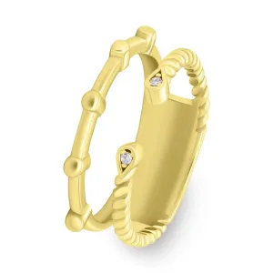 Brilio Silver Bezaubernder vergoldeter Ring mit Zirkonen RI094Y 52 mm