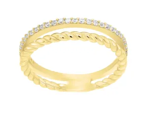 Brilio Silver Charmanter vergoldeter Ring mit Zirkonen GR044Y 62 mm