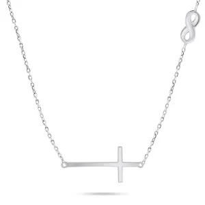 Brilio Silver Damen Silberkette mit Kreuz NCL89W