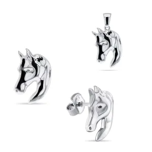Brilio Silver Design Silber Schmuckset Pferd SET209W (Anhänger, Ohrringe)