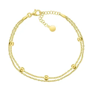 Brilio Silver Doppeltes vergoldetes Armband mit Perlen BRC107Y