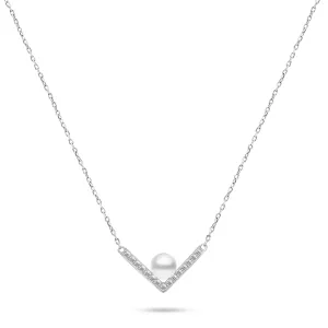 Brilio Silver Elegante Silberkette mit echter Perle NCL56W