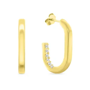 Brilio Silver Elegante vergoldete Ohrringe mit Zirkonen EA992Y
