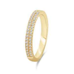 Brilio Silver Glitzernder vergoldeter Ring mit klaren Zirkonen RI059Y 50 mm
