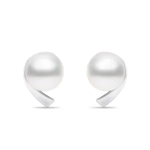 Brilio Silver MinimalistMinimalistische Silberohrringe mit echten Perlen EA595W