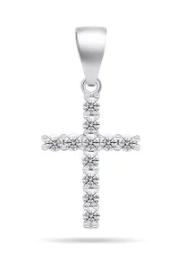 Brilio Silver Moderner Silberanhänger mit Zirkonen Kreuz PT69W