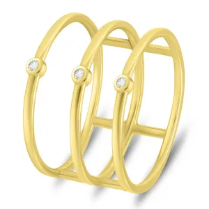 Brilio Silver Originaler vergoldeter Ring mit Zirkonen RI069Y 52 mm