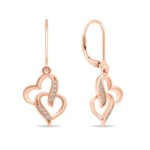 Brilio Silver Romantische Ohrringe aus Bronze Kleine Herzen EA467R
