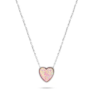 Brilio Silver Schicke Silberkette Herz mit Opal NCL74WP