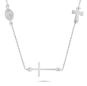 Brilio Silver Schicke Silberkette mit Kreuz NCL108W