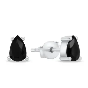 Brilio Silver Schicke Silberohrringe mit schwarzen Zirkonen EA860WBC