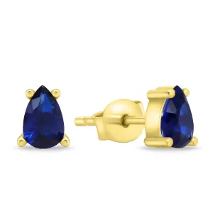 Brilio Silver Schicke vergoldete Ohrringe mit blauen Zirkonen EA860YB