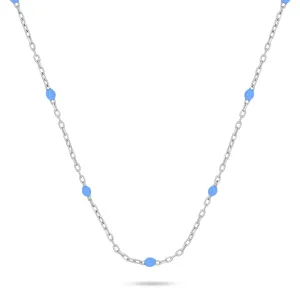 Brilio Silver Silberne Halskette mit blauen Perlen NCL112WTQ