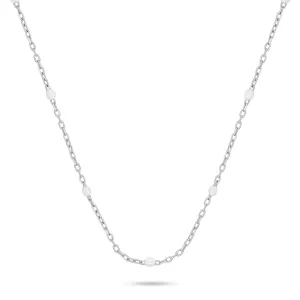 Brilio Silver Silberne Halskette mit weißen Perlen NCL112W